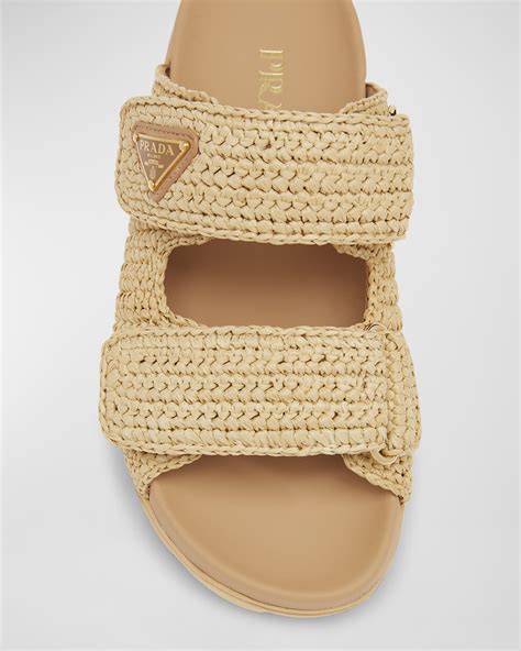 prada fussbett|prada raffia double band sandals.